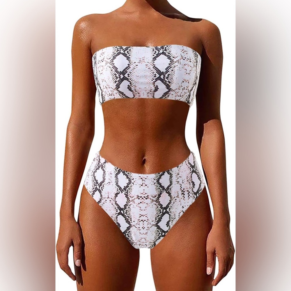 Two Piece Bikini Set Python Full Coverage Swimsui… - image 1